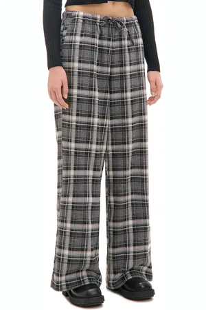 Cropp Szare spodnie baggy w kratę