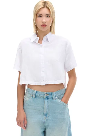 Cropp Biała koszula w retro stylu