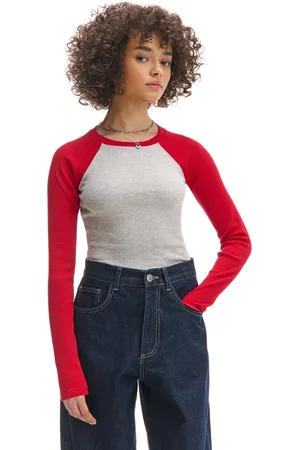 Cropp Koszulka longsleeve z raglanowymi rękawami
