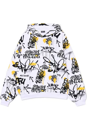 Cropp Biała bluza z nadrukiem graffiti