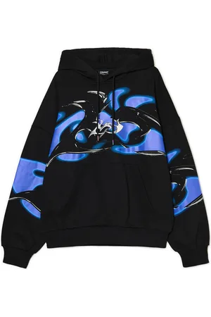 Cropp Bluza hoodie z nadrukami i aplikacją UNISEX