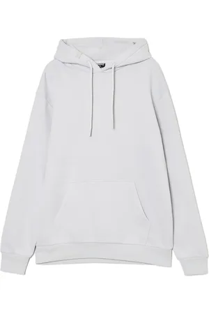Cropp Jasnoszara bluza regular z kapturem