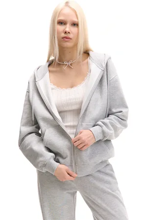 Cropp Jasnoszara bluza basic z kapturem UNISEX