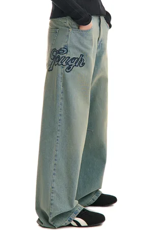 Cropp Jeansy baggy w stylu vintage z naszywką