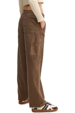 Cropp Brązowe bawełniane spodnie straight fit