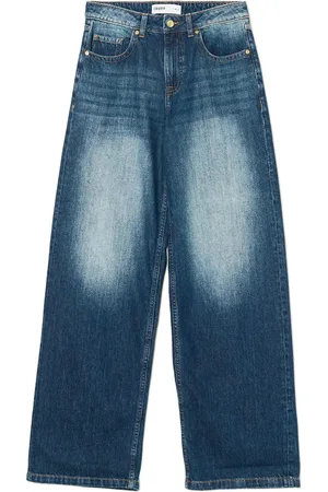 Cropp Niebieskie jeansy baggy low waist