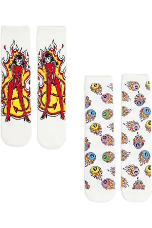 Cropp 2 pack skarpet z motywem płomieni