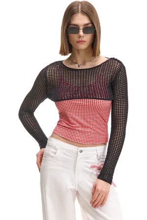 Cropp Krótki sweter z siateczki