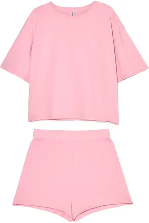 Cropp Różowa dwuczęściowa piżama basic
