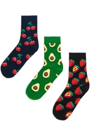Cropp 3 pack skarpet z owocowym motywem