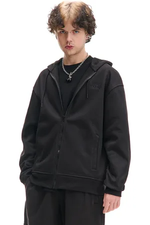 Cropp Czarna rozpinana bluza hoodie z naszywką