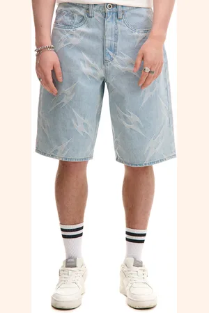 Cropp Jeansowe szorty z nadrukiem all over