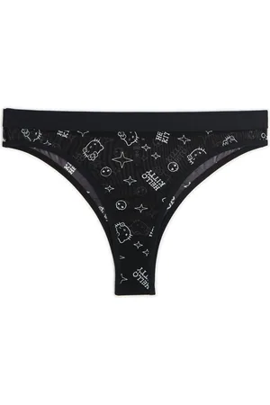 Cropp Czarne ażurowe majtki Hello Kitty