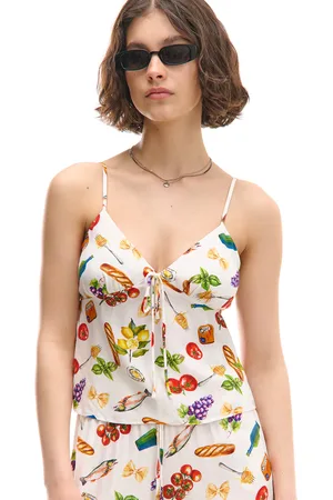 Cropp Jasny top z motywem jedzenia