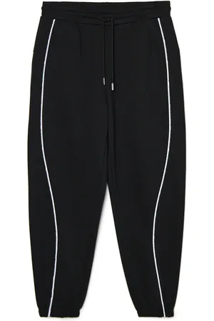 Cropp Czarne dresy jogger z dekoracyjnym wykończeniem