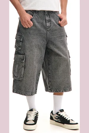 Cropp Jeansowe szorty skater z efektem stone wash