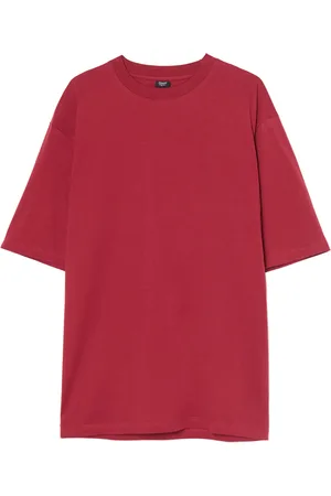 Cropp Basicowa bordowa koszulka comfort