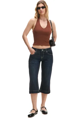 Cropp Jeansowe szorty capri w stylu vintage