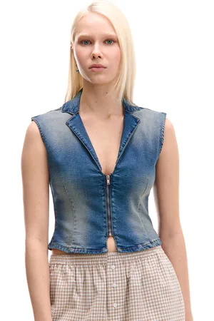 Cropp Jeansowy top w stylu vintage