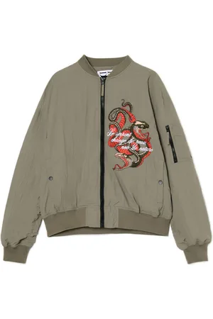 Cropp Oliwkowa kurtka bomber ze smokiem