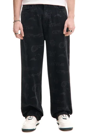 Cropp Jeansy super baggy z laserowym nadrukiem