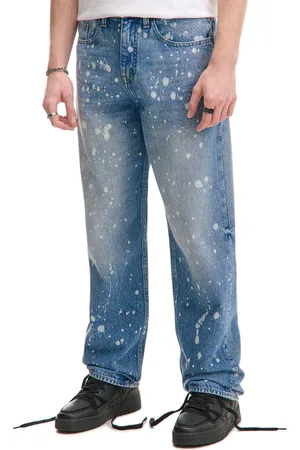 Cropp Jeansy baggy z motywem rozprysku wybielacza