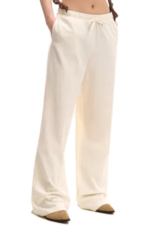 Cropp Kremowe spodnie wide leg