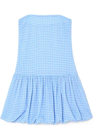 Cropp Niebieska sukienka mini w kratę