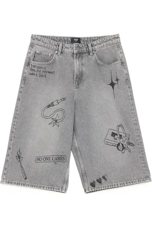 Cropp Jeansowe szorty skater z efektem sprania