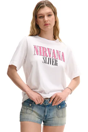 Cropp Biała koszulka Nirvana