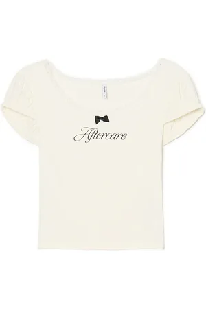 Cropp T-shirt z napisem i ozdobnymi detalami