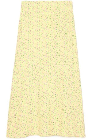 Cropp Żółta spódnica maxi w kwiaty