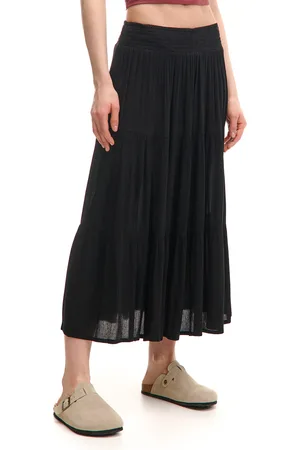 Cropp Czarna spódnica maxi z wiskozy