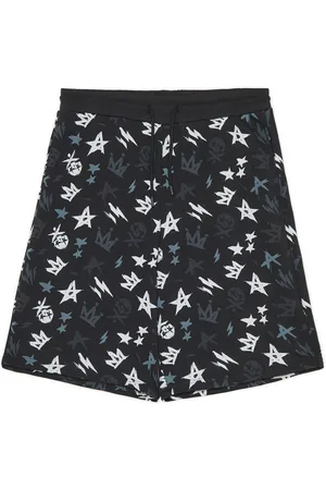 Cropp Czarne spodenki z nadrukiem all over