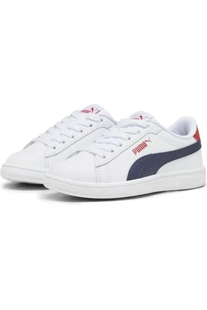PUMA Dziecięce buty Smash 3.0 L White Navy For All Time Red Blue