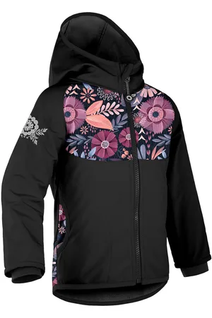unuo Kurtka softshellowa dziecięca z polarem Basic, , Magic Flowers
