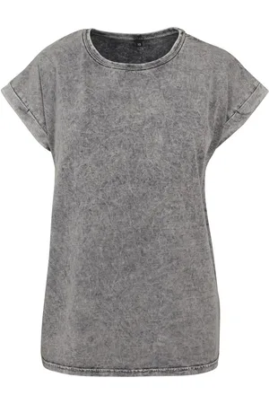 Build Your Brand Koszulka Damska Z Przedłużonymi Ramionami Acid Wash