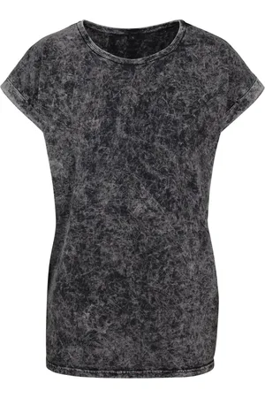 Build Your Brand Koszulka Damska Z Przedłużonymi Ramionami Acid Wash