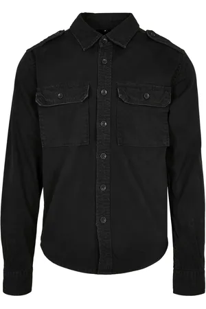 Build Your Brand Męska Koszula Z Długim Rękawem Vintage Wash