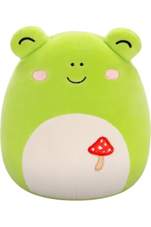 SQUISHMALLOWS Zielona żaba z haftowanym grzybem Wendy, 20 cm