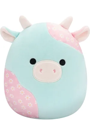 SQUISHMALLOWS Miętowo-różowa kwiatowa krowa Yamaris, 20 cm