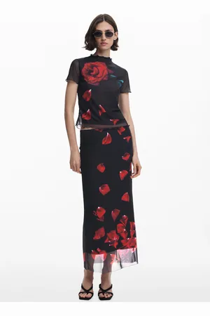Desigual Spódnica midi w płatki Tyler McGillivary