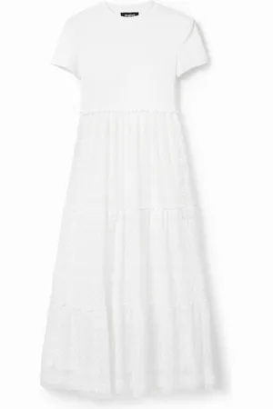 Desigual Sukienka łączona midi tiul