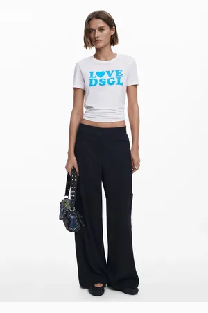 Desigual Straight plain tailor trousers