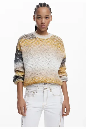 Desigual Sweter z dzianiny w warkocze