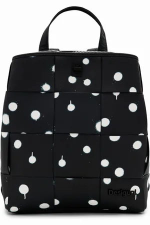 Desigual Plecak S z plecionymi detalami i nadrukiem w plamy z farby