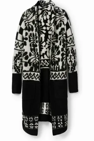 Desigual Kardigan wełna oversize Mr. Christian Lacroix