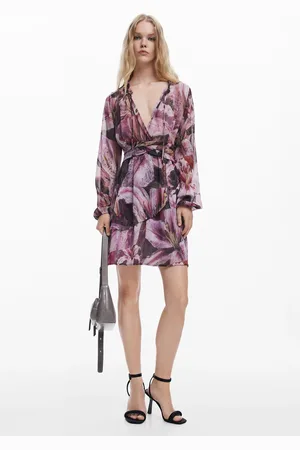 Desigual Zwiewna sukienka w orchidee