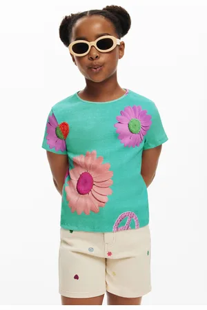 Desigual Koszulka w kwiaty Ribbed