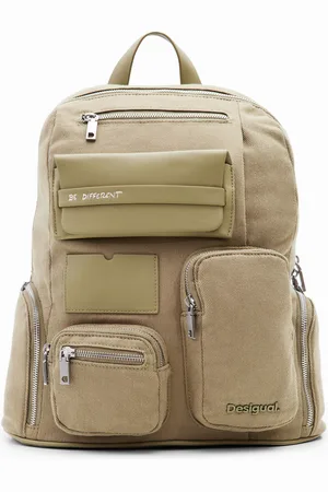 Desigual Plecak L z tkaniny canvas z kieszeniami